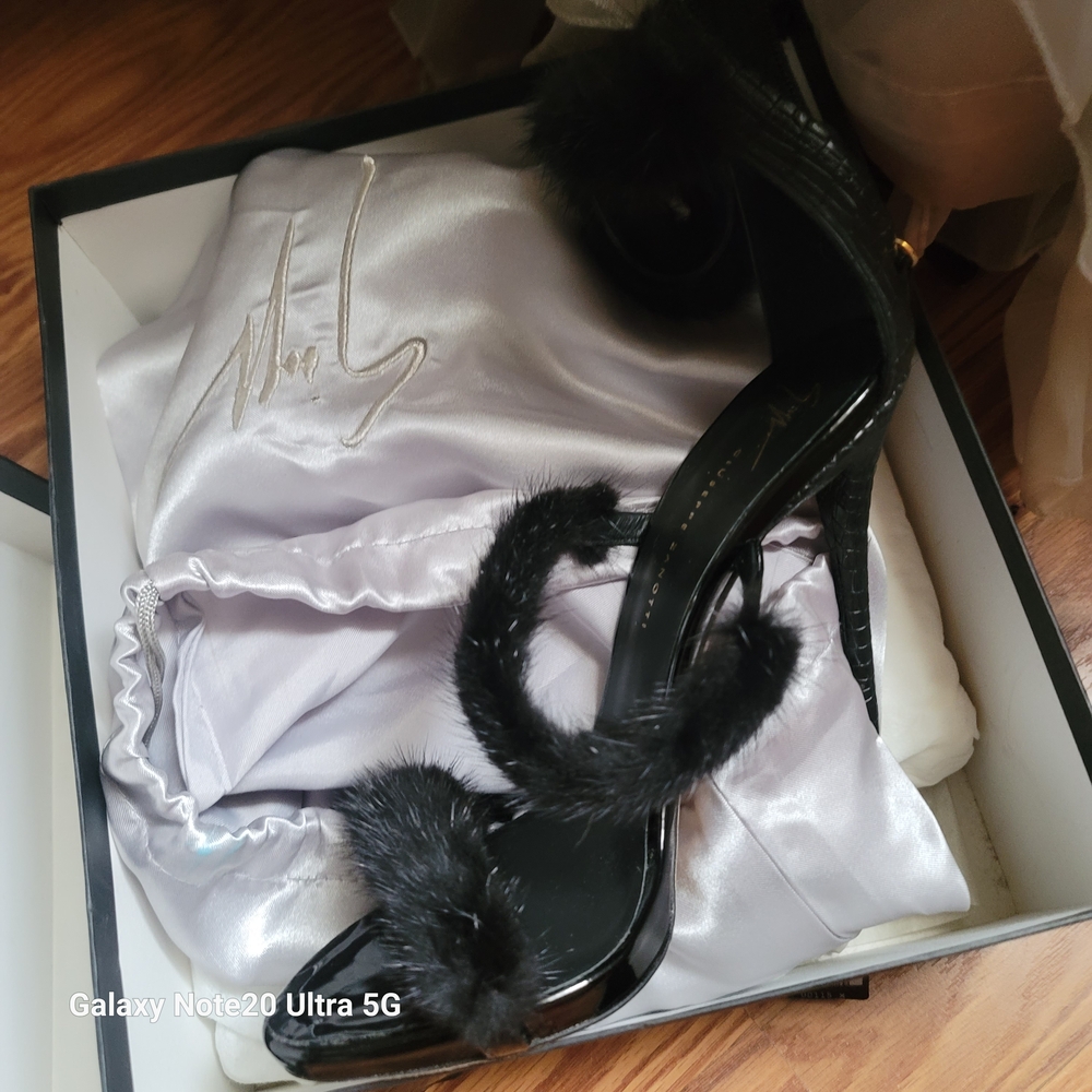 Giuseppe Zanotti 3 Strap Mink Heels